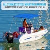 SereneLife 3 Bow Bimini Top - Black Marine-Grade 600D Polyester Canvas, UV Resistant, 85-90" Wide, - 3 of 4