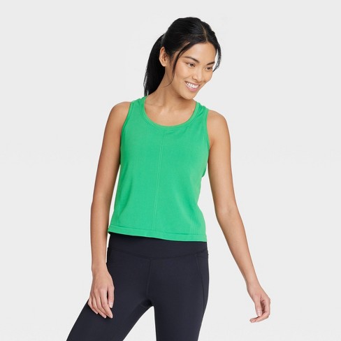 Women's Seamless Racerback Tank Top - All In Motion™ Vibrant Green L :  Target