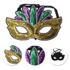 Unique Bargains Halloween Christmas Colorful Sequins Party Mask Purple Green Yellow 1Pc - 3 of 4