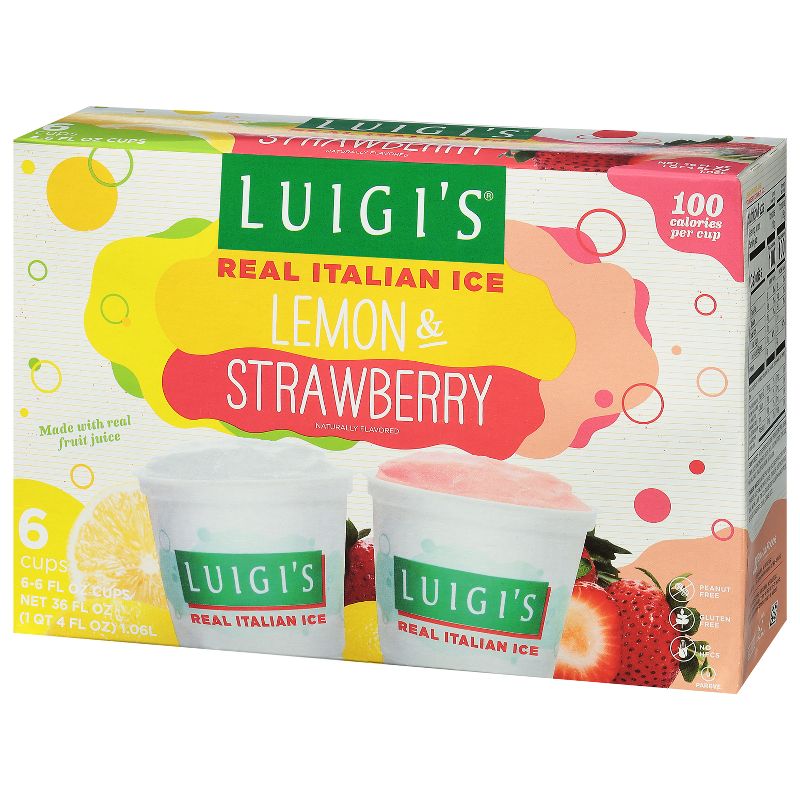 Luigi&#39;s Lemon and Strawberry Real Italian Ice - 6ct, 3 of 6
