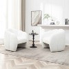 SEYNAR Modern Teddy Upholstered Accent Pumpkin Chair with Openwork Design Set of 2 - 2 of 4
