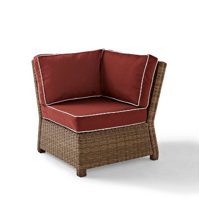 Bradenton Outdoor Wicker Sectional Corner Chair - Sangria - Crosley