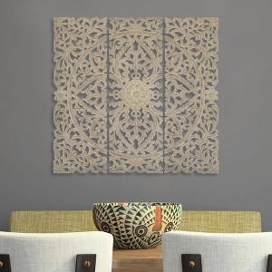 Royal Hampton Wood Wall Plaque Can Be Placed Anywhere Set Of 3 - 1 of 4