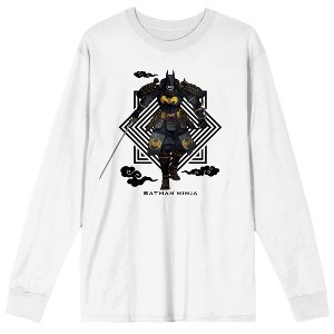 Batman Ninja Black Ninja Walking Men's White Long Sleeve Shirt - 1 of 1