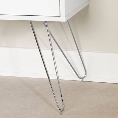 Slendel Pure White Mid-Century Scandinavian 1-Drawer Nightstand