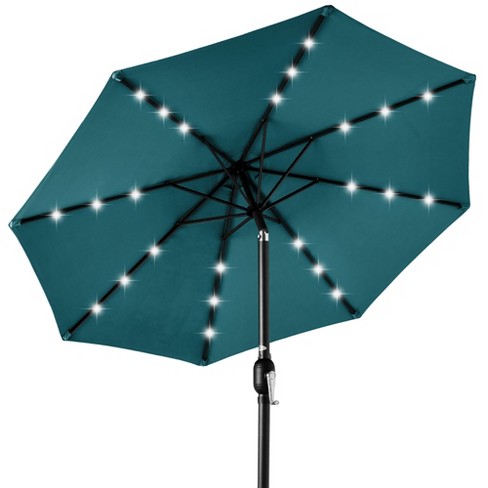 Best Choice Products 10ft Solar Led Lighted Patio Umbrella W Tilt Adjustment Uv resistant Fabric Cerulean Target