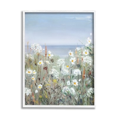 Stupell Industries Spring Flowers Ocean View Framed Giclee Art