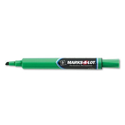 Avery Marks-A-Lot Large Desk-Style Permanent Marker Chisel Tip Green Dozen 08885