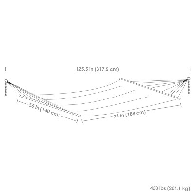 Canyon Sunset Quilted Fabric Two-Person Hammock with Spreader Bars