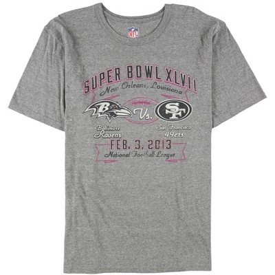 NFL Mens SuperBowl XLVII Graphic T-Shirt, Grey, Large