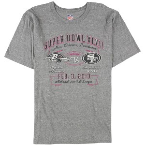 NFL Mens SuperBowl XLVII Graphic T-Shirt, Grey, Large - 1 of 2
