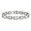Black Bow Jewelry Stainless Steel Hugs and Kisses Link Bracelet, 8 Inch - 3 of 4