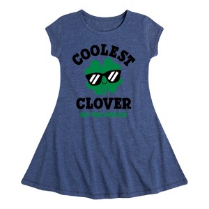 Girls' - Instant Message - St. Patrick's Day Coolest Clover in the Patch Fit & Flair Cap Sleeve Dress - 1 of 3