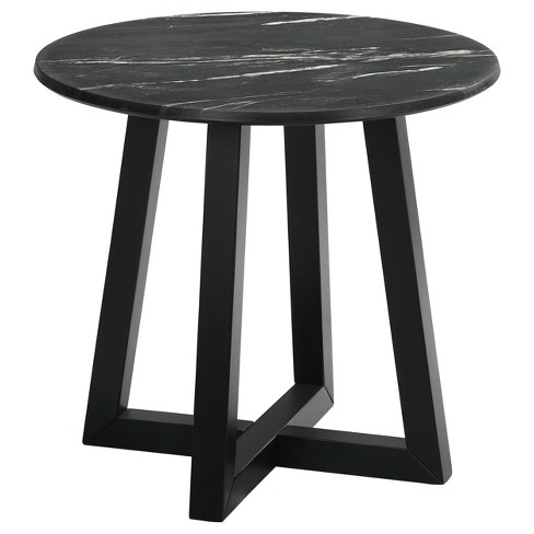 Coaster Home Furnishings Skylark Round End Table with Marble-Like Top Letizia and Light Oak - image 1 of 4