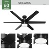 Hunter 60" Solaria Ceiling Fan Matte Black Finish - Energy Efficient, Quiet Motor, Light Kit Included, Damp Rated for Outdoor Use - 4 of 4