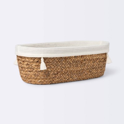Natural Weave Oval Storage Bin with Waffle Weave Liner - Cloud Island™ Cream