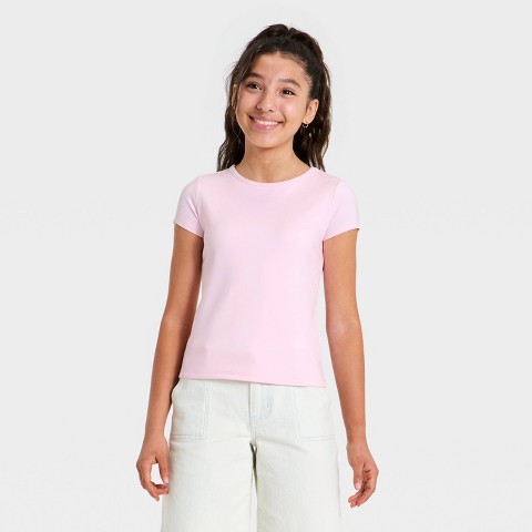 Art Class Girls' Super-Soft Short Sleeve Seamless T-Shirt - art class™ Pink M