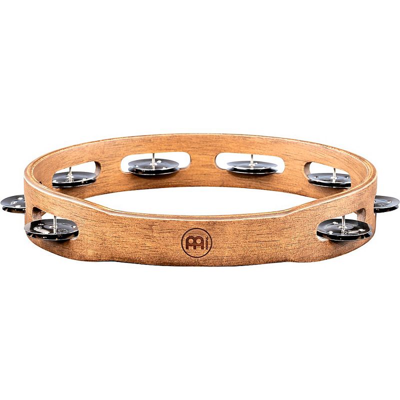MEINL Wood Tambourine with Single Row Stainless Steel Jingles 10 in. Walnut Brown, 4 of 6