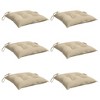 vidaXL Chair Cushions 6 pcs Beige 15.7"x15.7"x2.8" Oxford Fabric - 3 of 4