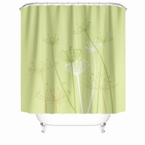 Green Flowers Shower Curtains for Bathroom Waterproof Fabric Bath Curtain Durable Soft Stylish Bathroom Decor 72x72 Inch - 1 of 1