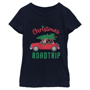 Girls Looney Tunes Christmas Friends Roadtrip T Shirt - 1 of 4