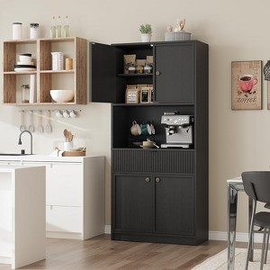 Kitchen Pantry Cabinet,70" Tall Pantry Storage Cabinet with Countertop for Dining Room - 1 of 4