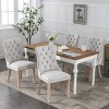 INFURNIC Dining Chairs Modern Tufted Upholstered Chair with Nailhead Trim and Solid Wood Legs for Dining Room, Beige, 25.5"*19.7"*37.4" - 4 of 4