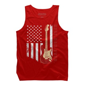 Men's Design By Humans Best Dad Ever Guitar and Flag By MINHMINH Tank Top - 1 of 2