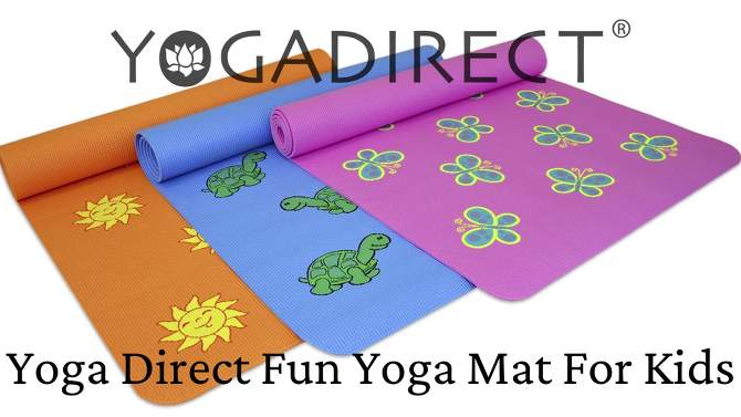 Yoga Direct Fun Butterfly Kids&#39; Yoga Mat - Pink (4mm), 2 of 5, play video