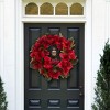 Faux 24" Amaryllis & Magnolia Leaf Wreath - Red/Green - Safavieh - 2 of 3