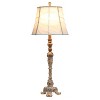 Antique Style Buffet Table Lamp with Ruched Shade Cream - Elegant Designs: Resin Base, Silk Shade, UL Listed - 2 of 4