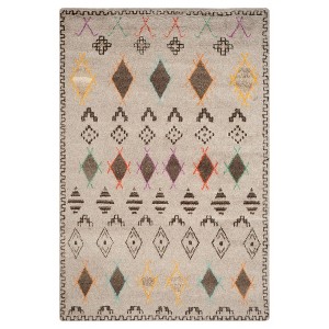 Natural/Multicolor Abstract Knotted Area Rug - (6