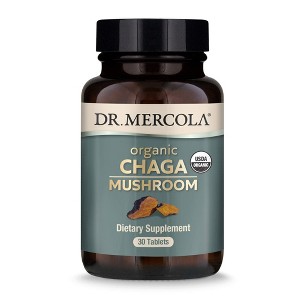 Dr. Mercola Organic Chaga Mushroom, 30 Tablets, Supports Immune Function, Non-GMO, USDA Organic - 1 of 4