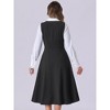 INSPIRE CHIC Women's Lace Trim Button Decor Overalls Midi Pinafore Dress with Pockets - 3 of 4