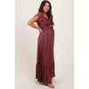 PinkBlush Burgundy Smocked Top Woven Maternity Maxi Dress - 3 of 4