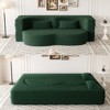Whisen 3-In-1 Full Size Folding Sofa Bed & 2-Seat Floor Sofa & Chaise Lounge, Teddy Upholstery with 2 Pillows, No Assembly - 4 of 4