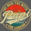 Adult Design By Humans Vintage Sunset Papi, The Man, Myth, Legend By COVI Sweatshirt - 2 of 2