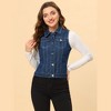 INSPIRE CHIC Women's Buttoned Washed Denim Vest with Faux Chest Flap Pockets - 3 of 4