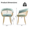 DYHOME Modern Mid Century Dining Chair, Upholstered Velvet Dining Room Chairs with Metal Legs for Makeup/Living Room (Set of 4) - 3 of 4