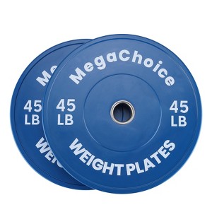 Bumper Weight Plate Set, 2 Inch Rubber Coated Grip Plate for Barbell, Steel Barbell Weight Plate for Strength Training Weightlifting, Grey 2 x10 LB - 1 of 4