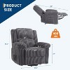 Corduroy Recliner Chair, Manual Recliner Sofa with Handle, Pillow Top Arms, Thick Padding - 4 of 4