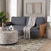 Baxton Studio Harleson Fabric and Wood Sofa Gray/Walnut Brown - 4 of 4