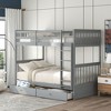 PAGED Simple Wooden Bunk Bed Loft Bed, Twin over Twin Bed Frame with Storage Drawers, Ladder and Guardrail for Kids, Teens, Adults - 2 of 4