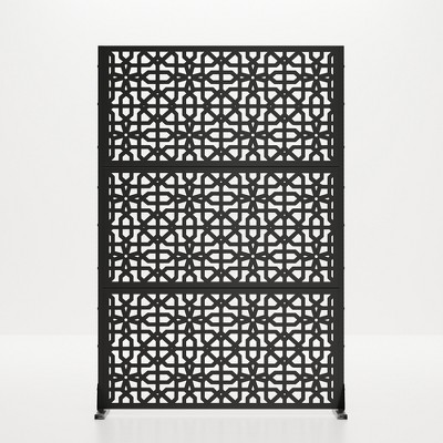 Lirago Black 72 in. Galvanized Metal Outdoor Privacy Screens Garden Outdoor Fence