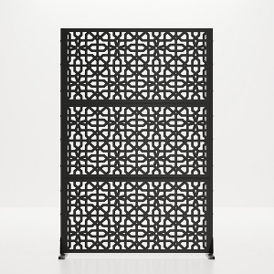 Lirago Black 72 in. Galvanized Metal Outdoor Privacy Screens Garden Outdoor Fence - 1 of 4