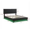 CAVINAS Queen Size Bed with Hydraulic Storage System and LED Light, Modern Platform Bed with Sockets and USB Ports, Upholstered Platform, Black - 3 of 4