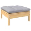 vidaXL Solid Pinewood 2-Seater Patio Sofa in Gray with Cushions - Versatile Modular Design for Customizable Outdoor Lounge Settings - 3 of 4