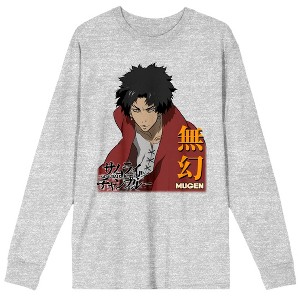 Samurai Champloo Mugen With Kanji Logo Men's Athletic Heather Long Sleeve Tee - 1 of 2