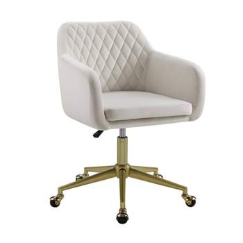 Imogen Modern Swivel Office Desk Chair Off-White - Linon