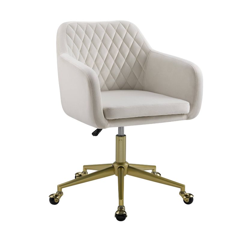 Imogen Modern Swivel Office Desk Chair Off-White - Linon, 1 of 12